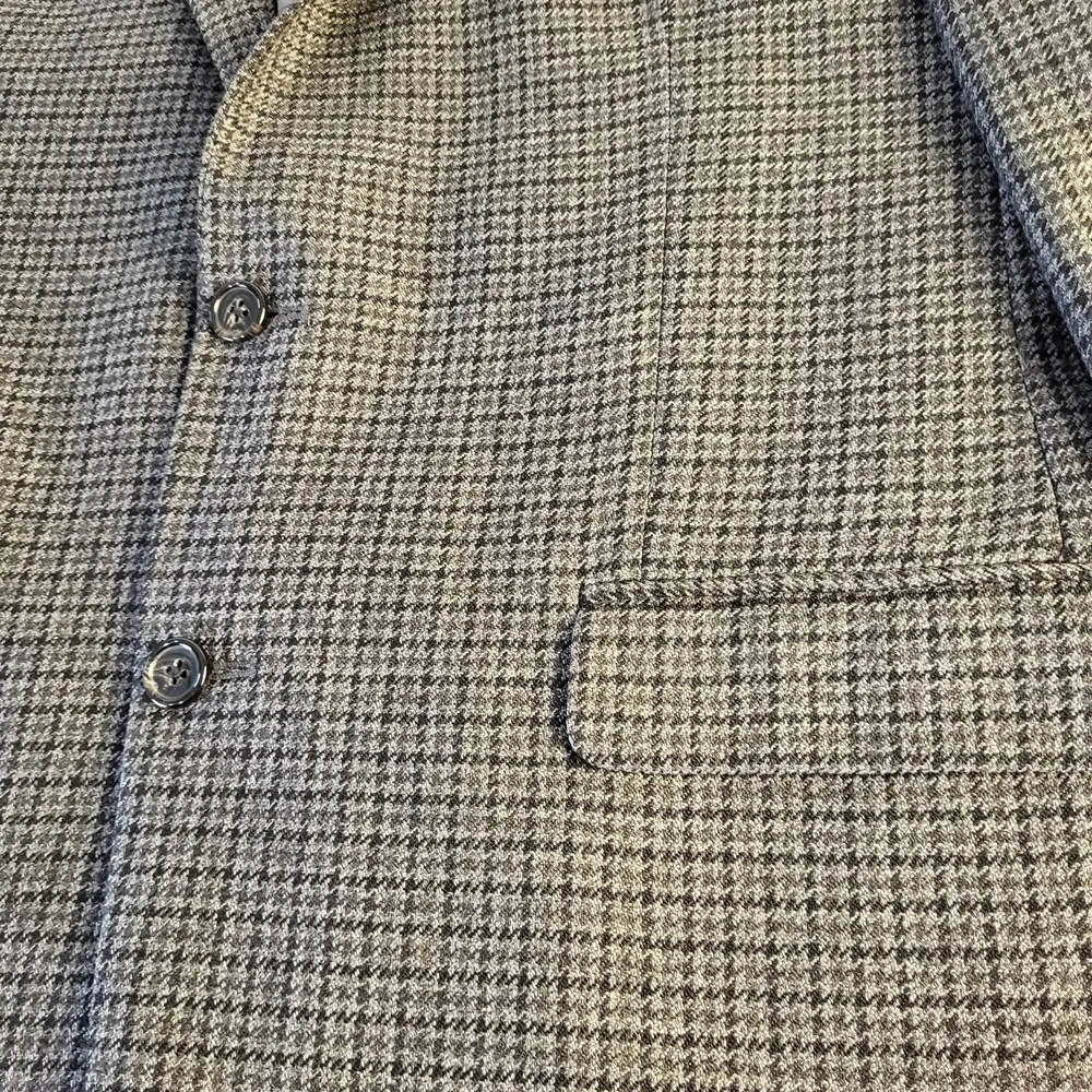 Lauren Ralph Lauren Mens 42L Blazer Sport Jacket Coat Gray Houndstooth Wool
